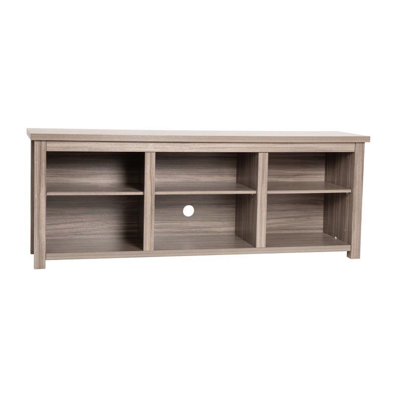 Giles 65" Farmhouse Style Media Console with Six Open Storage Compartments