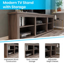 Giles 65" Farmhouse Style Media Console with Six Open Storage Compartments