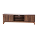 Haisley Mid-Century Modern 70" Media Center with Two Soft Close Doors and Adjustable Shelving