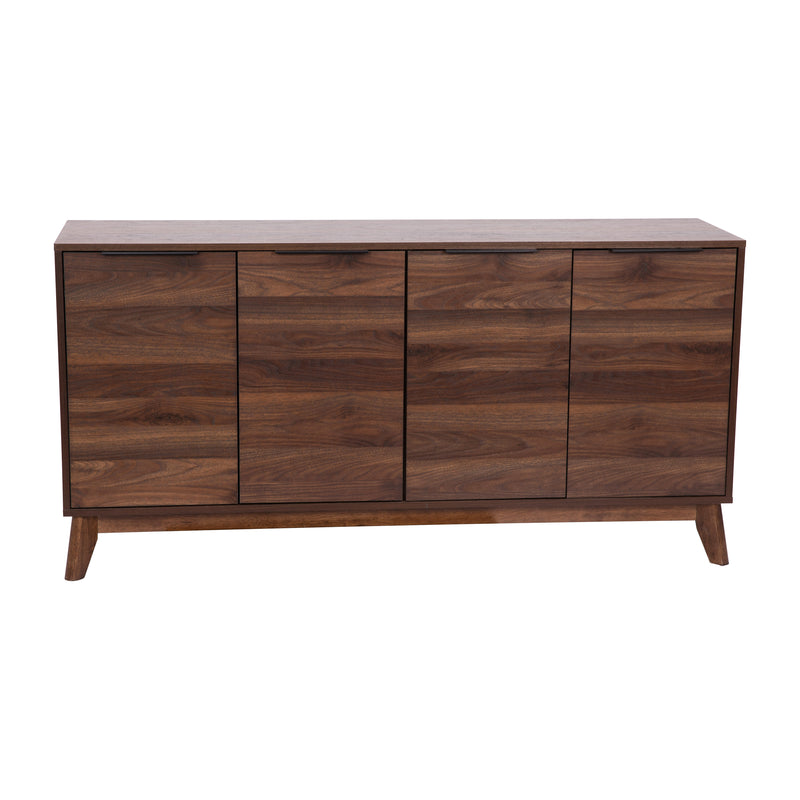 Haisley Mid-Century Modern Storage Buffet with Four Soft Close Doors and Adjustable Shelving