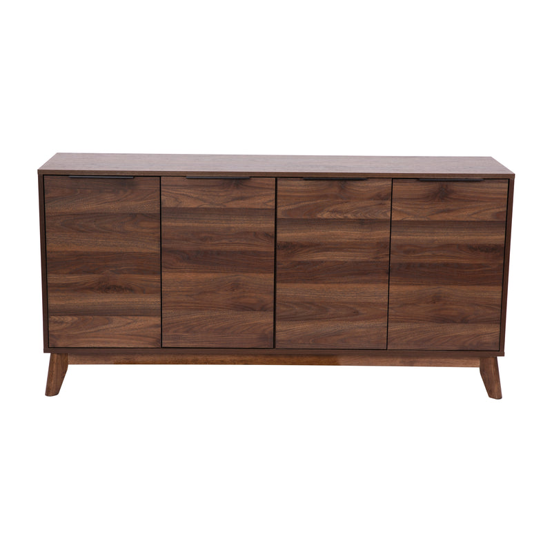 Haisley Mid-Century Modern Storage Buffet with Four Soft Close Doors and Adjustable Shelving