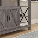 Brayden 60" Modern Farmhouse Media Console with Storage Cabinets and Shelving