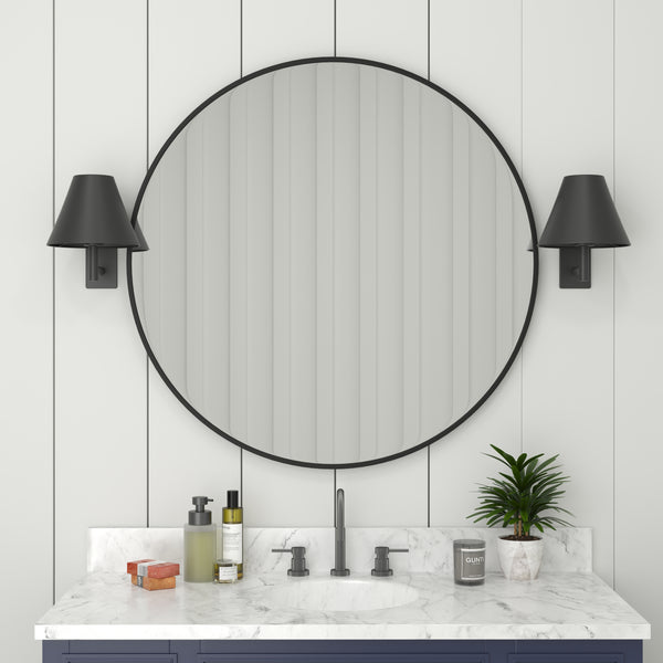 Julianne Round Metal Framed Wall Mirror