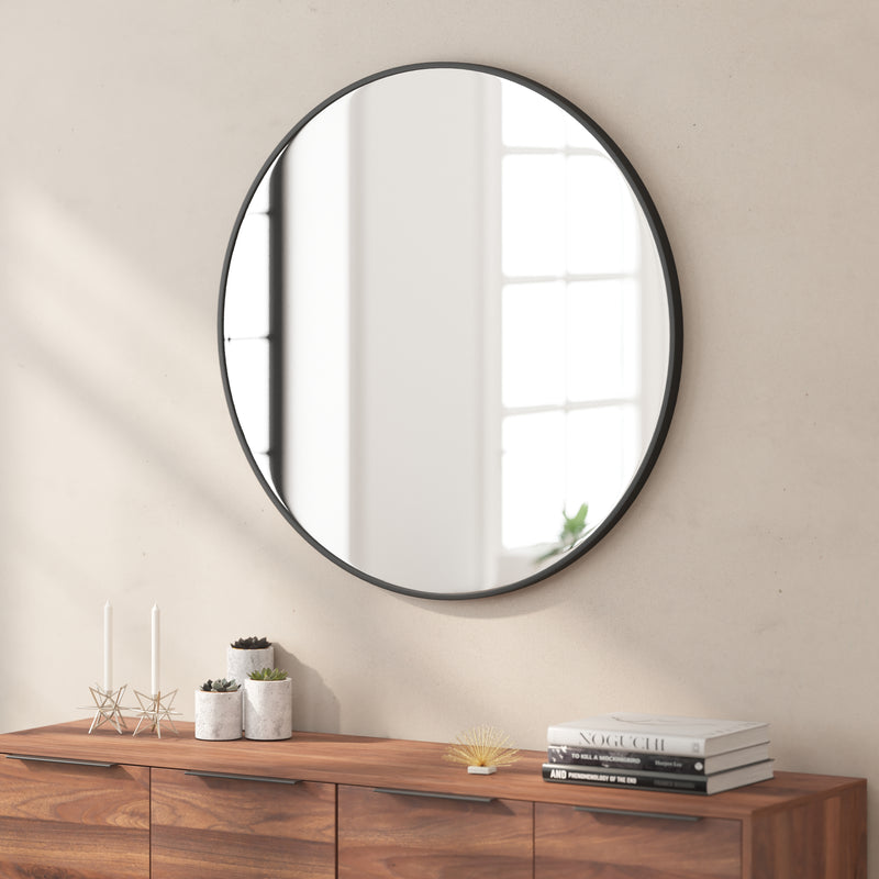 Julianne Round Metal Framed Wall Mirror