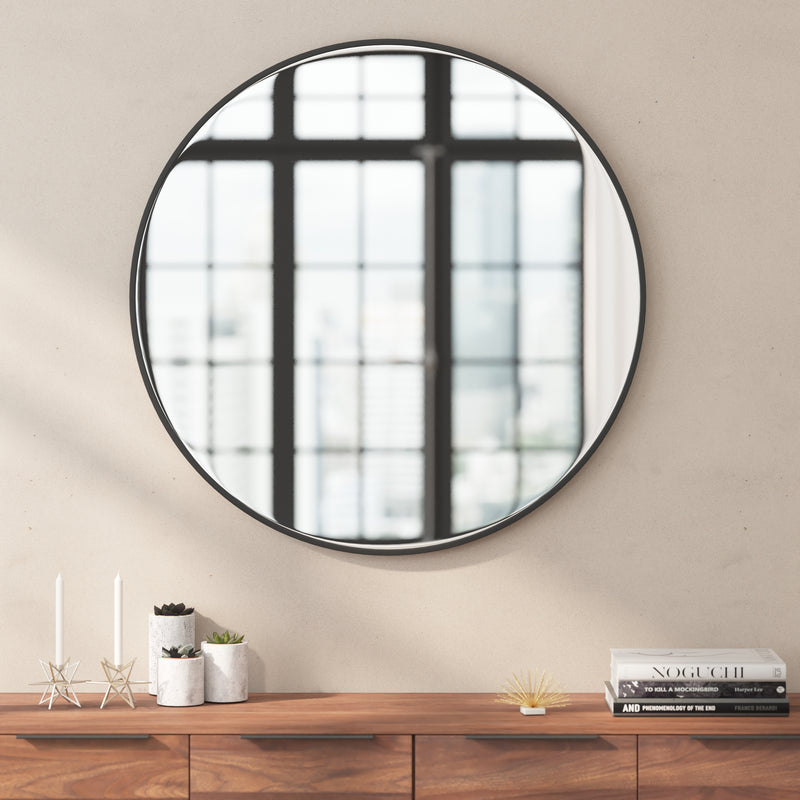 Julianne Round Metal Framed Wall Mirror