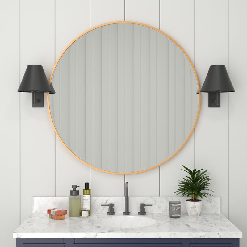 Julianne Round Metal Framed Wall Mirror