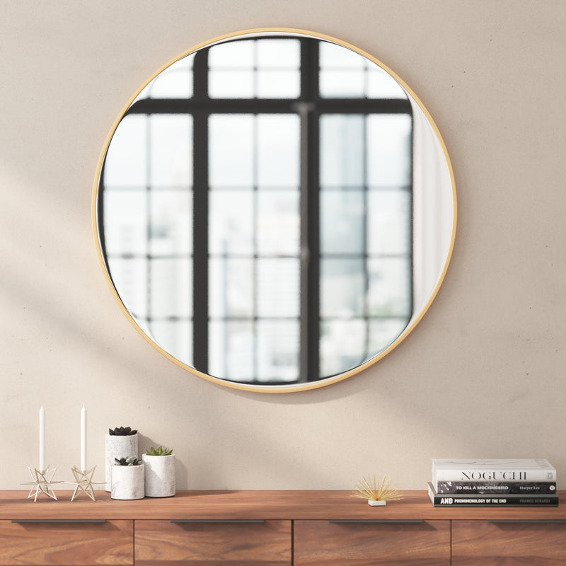 Julianne Round Metal Framed Wall Mirror