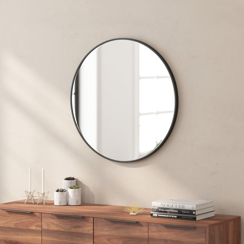 Julianne Round Metal Framed Wall Mirror