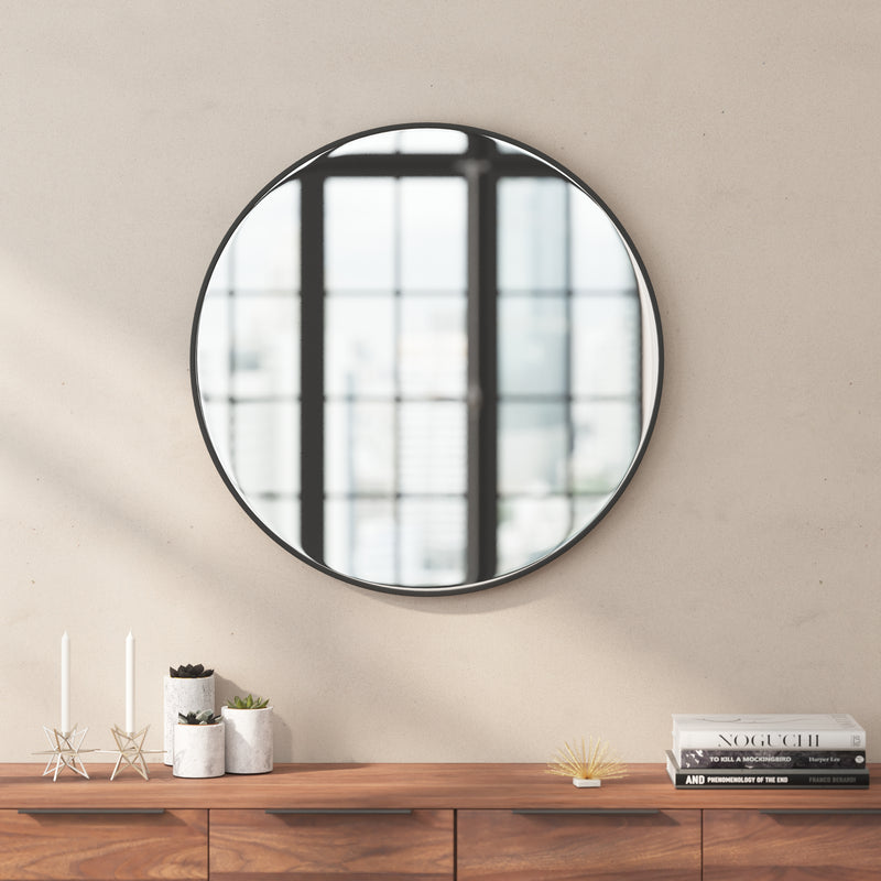 Julianne Round Metal Framed Wall Mirror