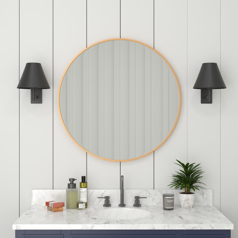 Julianne Round Metal Framed Wall Mirror