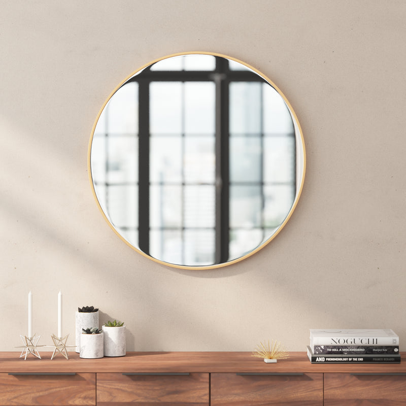 Julianne Round Metal Framed Wall Mirror