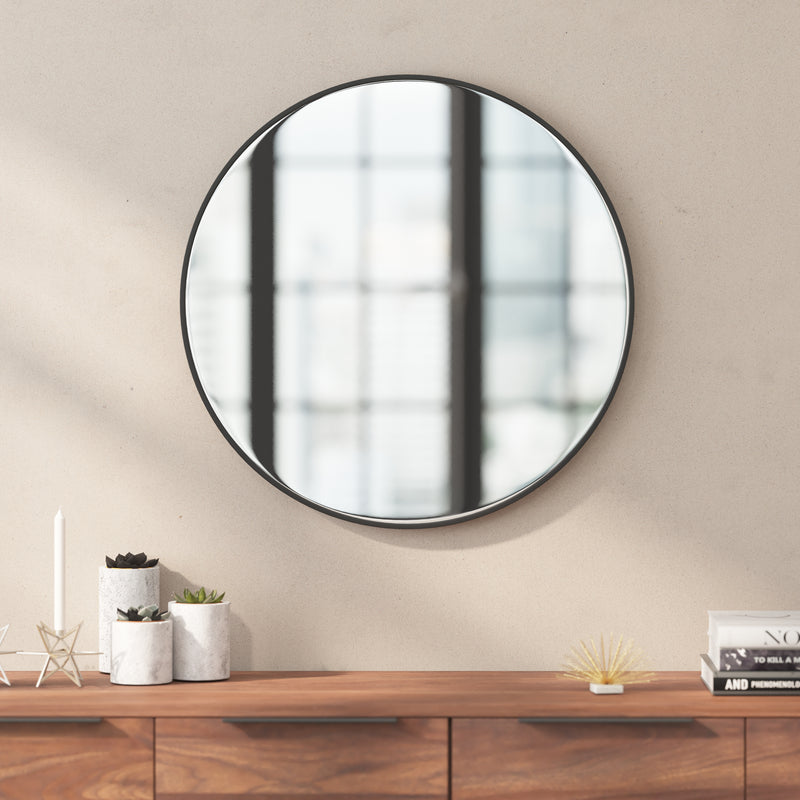 Julianne Round Metal Framed Wall Mirror