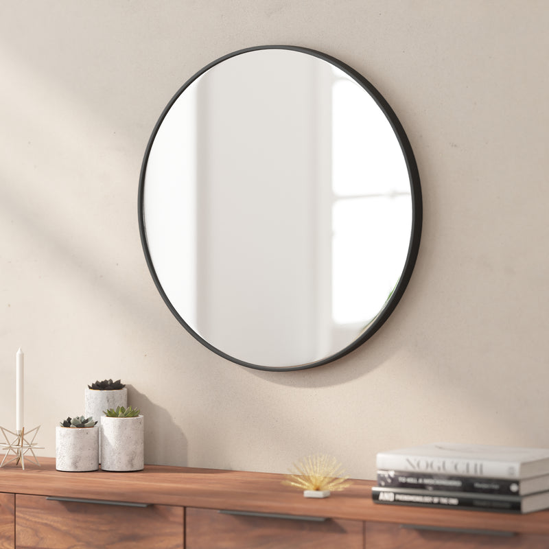 Julianne Round Metal Framed Wall Mirror