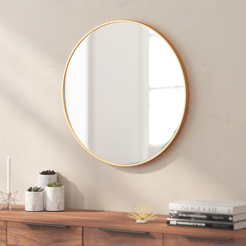 Julianne Round Metal Framed Wall Mirror