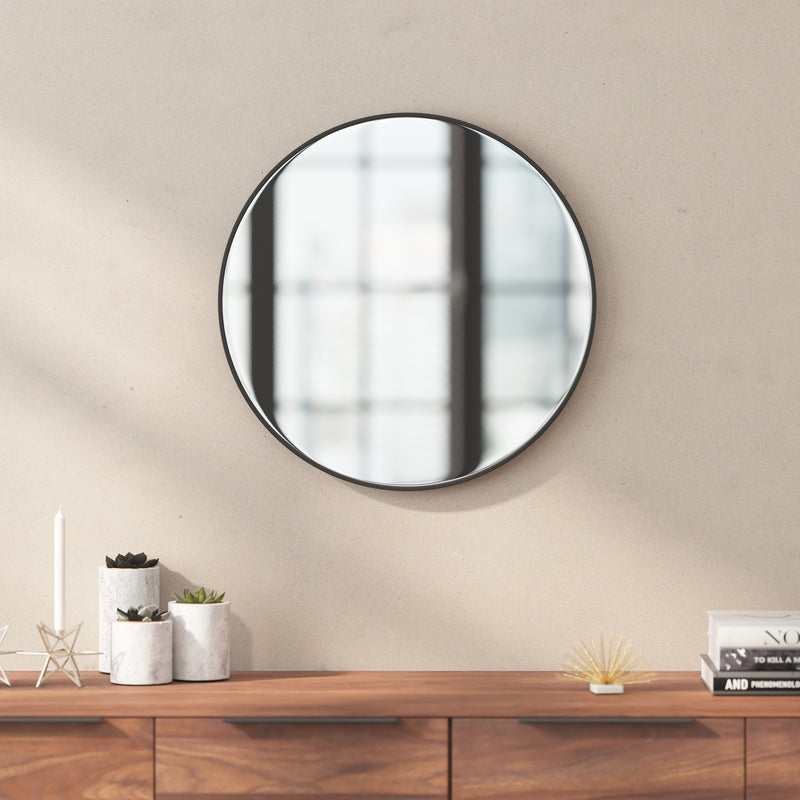 Julianne Round Metal Framed Wall Mirror