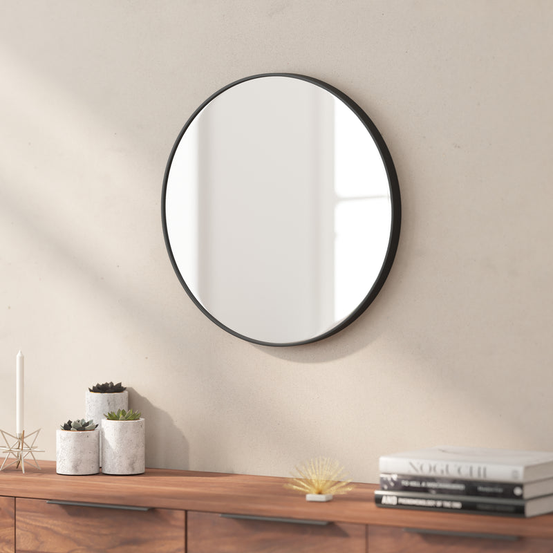 Julianne Round Metal Framed Wall Mirror