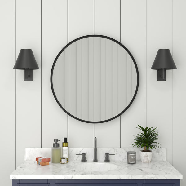 Jennifer 27.5" Round  Metal Framed Wall Mirror