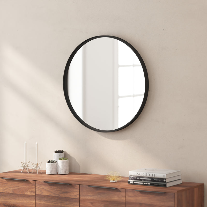 Jennifer 27.5" Round  Metal Framed Wall Mirror