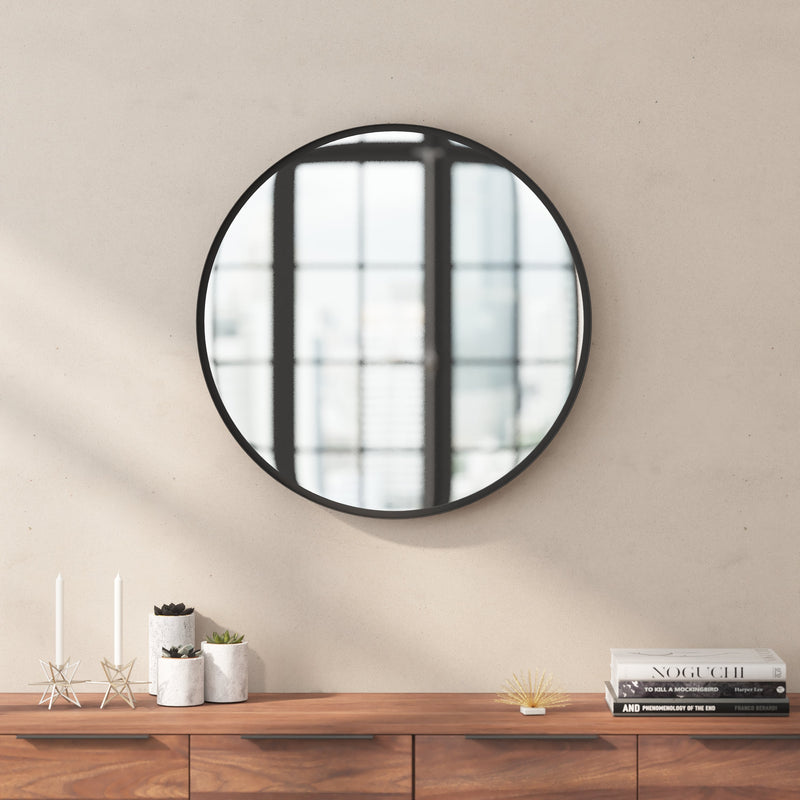 Jennifer 27.5" Round  Metal Framed Wall Mirror