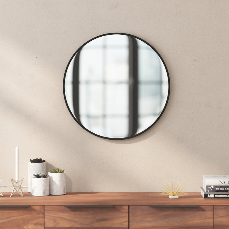 Julianne Round Metal Framed Wall Mirror