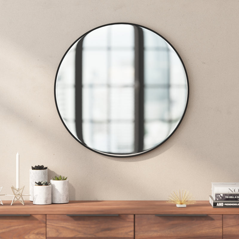 Julianne Round Metal Framed Wall Mirror