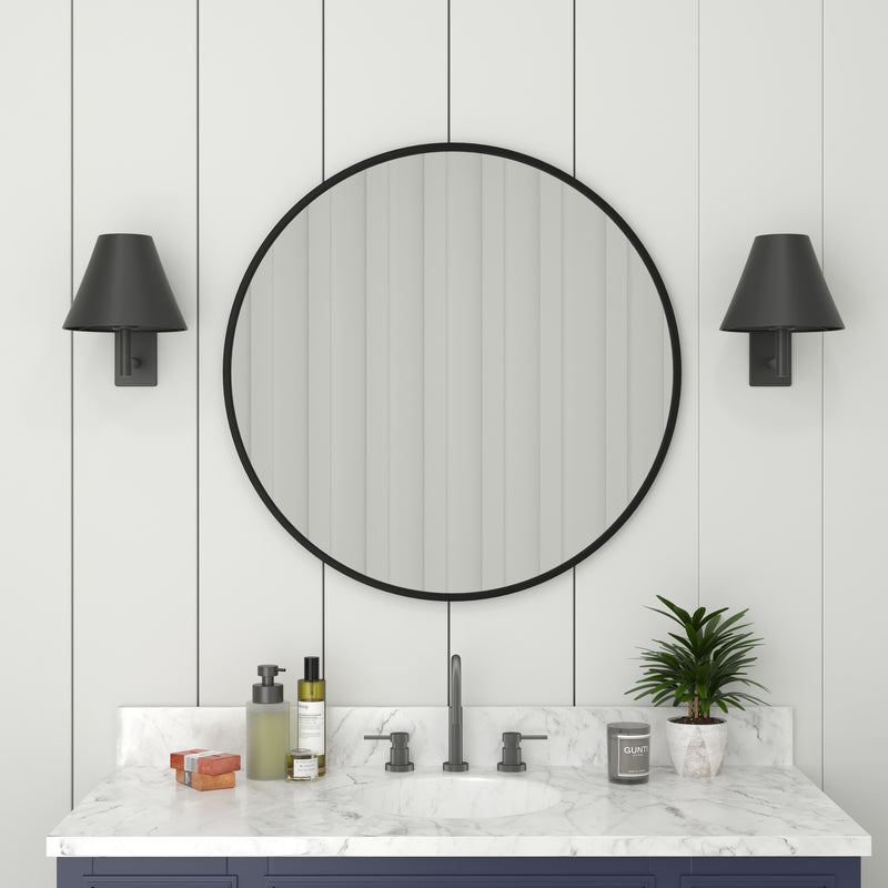 Julianne Round Metal Framed Wall Mirror