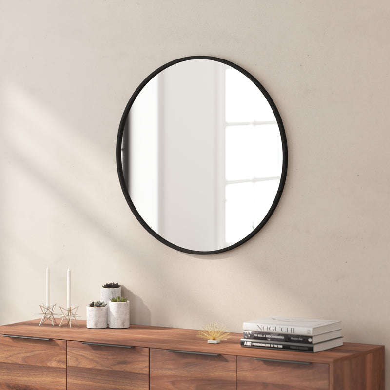 Julianne Round Metal Framed Wall Mirror