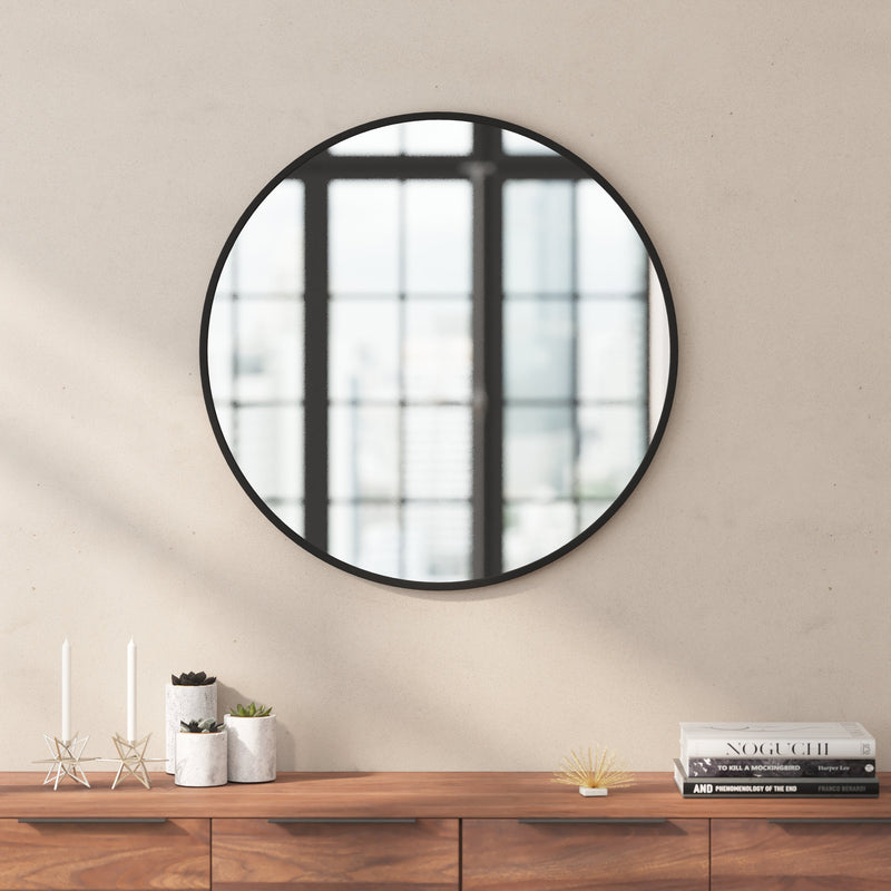 Julianne Round Metal Framed Wall Mirror