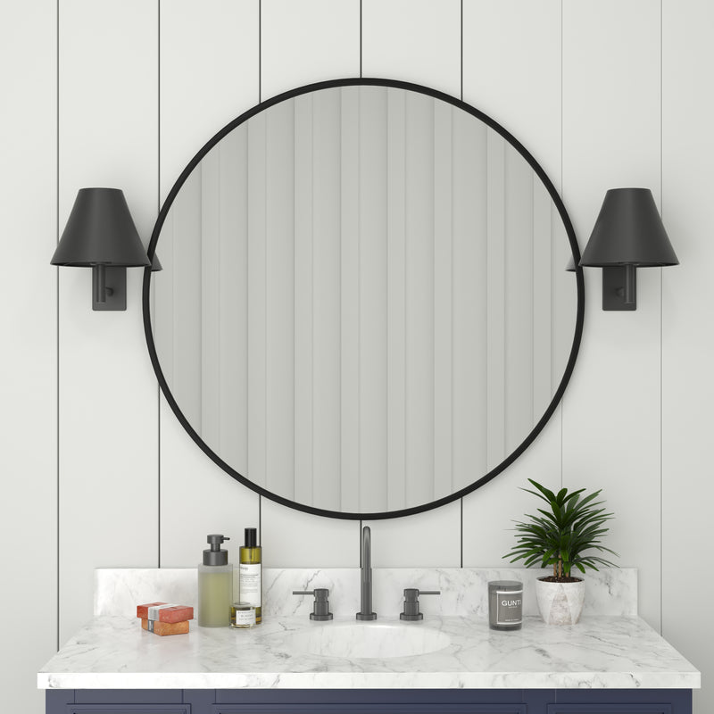 Julianne Round Metal Framed Wall Mirror