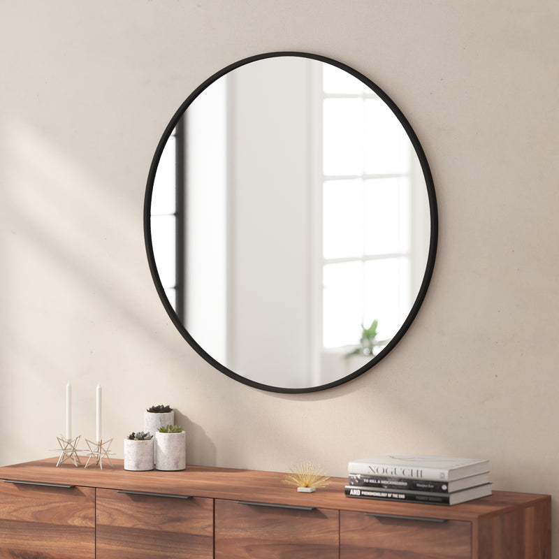 Julianne Round Metal Framed Wall Mirror