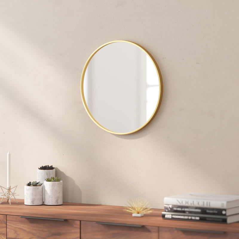 Julianne Round Metal Framed Wall Mirror