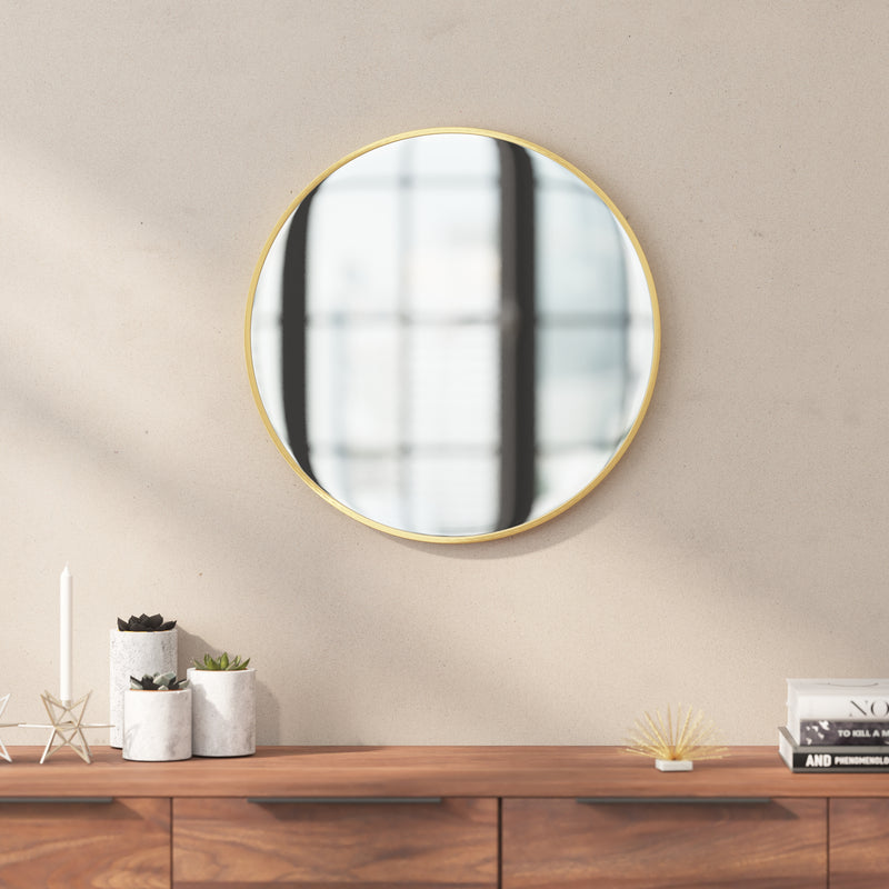 Julianne Round Metal Framed Wall Mirror