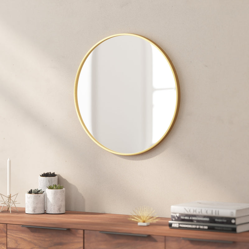 Julianne Round Metal Framed Wall Mirror