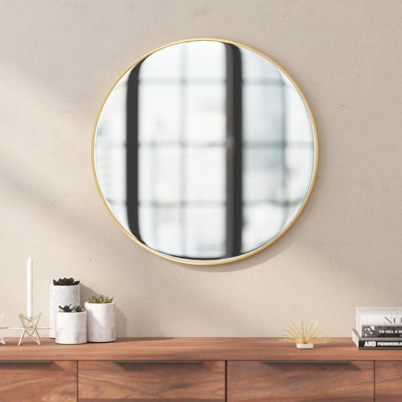 Julianne Round Metal Framed Wall Mirror