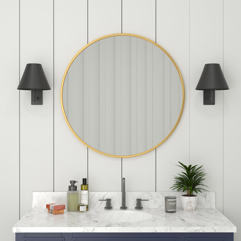 Julianne Round Metal Framed Wall Mirror