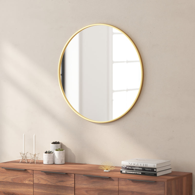 Julianne Round Metal Framed Wall Mirror