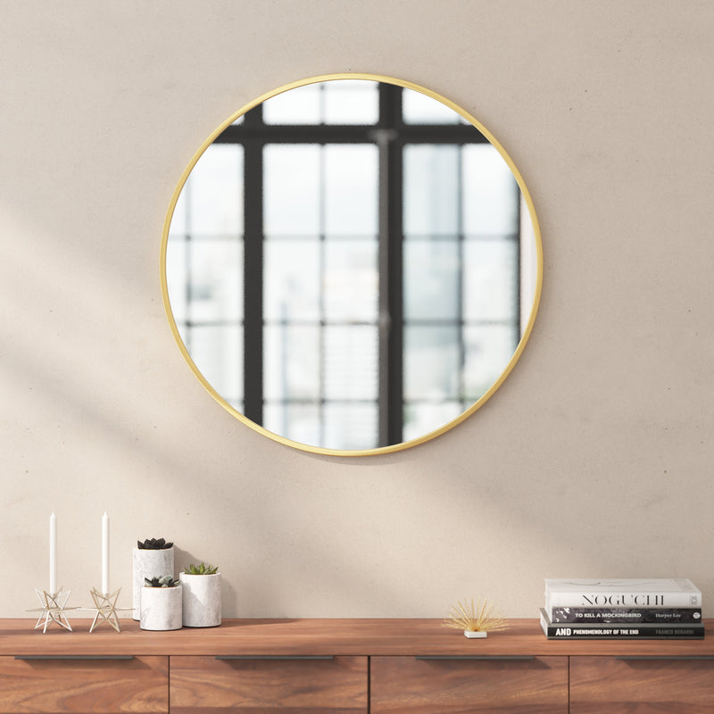 Julianne Round Metal Framed Wall Mirror