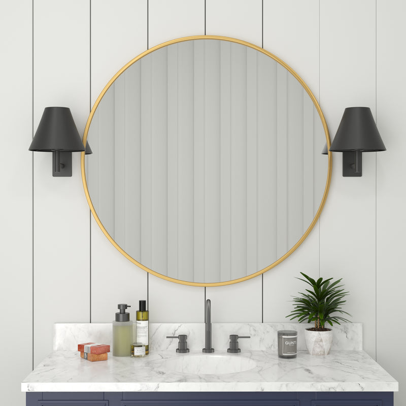 Julianne Round Metal Framed Wall Mirror