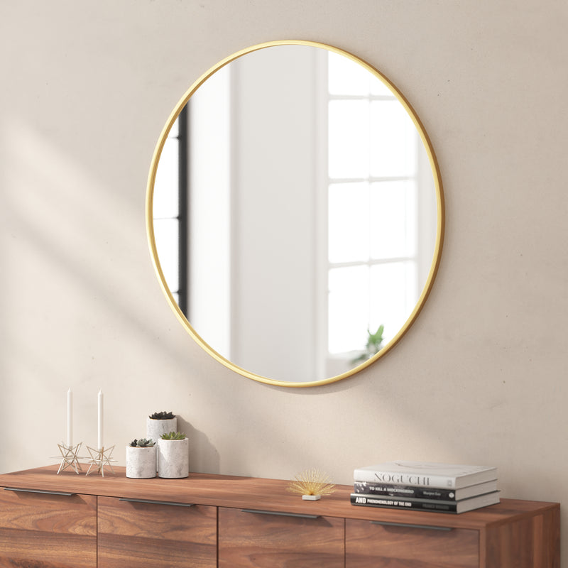 Julianne Round Metal Framed Wall Mirror