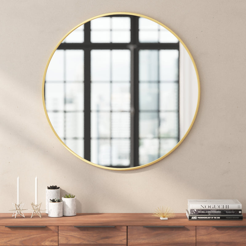 Julianne Round Metal Framed Wall Mirror